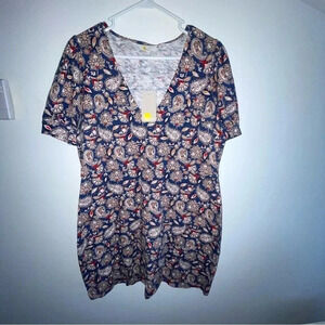 Boden Women’s V-Neck Jersey Mini Dress Vintage Paisley Size 12P NWT